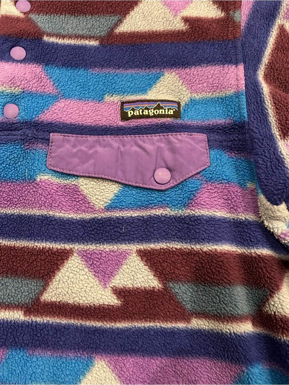 Women's Patagonia Synchilla Guatemalan Tango Aztec Snap-T Pullover Size Small - Picture 3 of 6